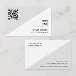 Moderne QR Code Eenvoudige Professionele Zaken Bus Visitekaartje