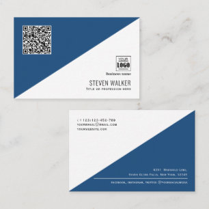 Moderne QR Code Eenvoudige Professionele Zaken Bus Visitekaartje