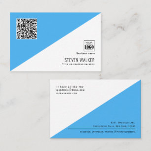 Moderne QR Code Eenvoudige Professionele Zaken Bus Visitekaartje