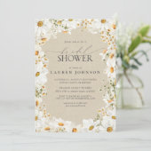 Moderne QR Code Elegant Daisy Rustiek Vrijgezellen Kaart (Staand voorkant)