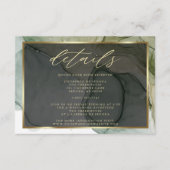 Moderne QR-code Elegante ingetogen groene vloeibar Informatiekaartje (Voorkant)