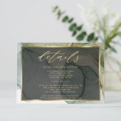 Moderne QR-code Elegante ingetogen groene vloeibar Informatiekaartje (Staand voorkant)