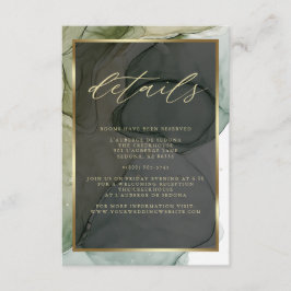 Moderne QR-code Elegante ingetogen groene vloeibar Informatiekaartje