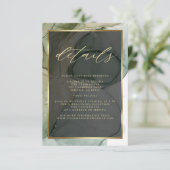 Moderne QR-code Elegante ingetogen groene vloeibar Informatiekaartje (Staand voorkant)