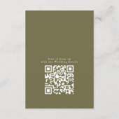 Moderne QR-code Elegante ingetogen groene vloeibar Informatiekaartje (Achterkant)