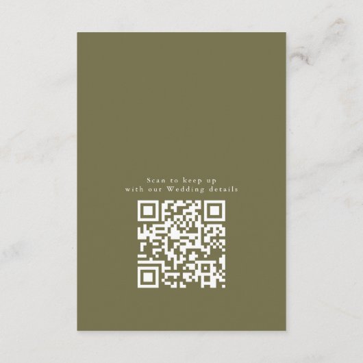 Moderne QR-code Elegante ingetogen groene vloeibar Informatiekaartje (Achterkant)