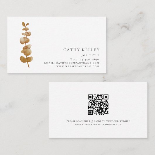 Moderne QR code elk beroep Visitekaartje (Voorkant / Achterkant)