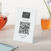 Moderne QR-code en aangepaste bedrijfslogo Reclamebord Met Voetstuk (Insitu)