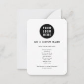Moderne QR-code en Business Logo Custom Notitiekaartje (Achterkant)