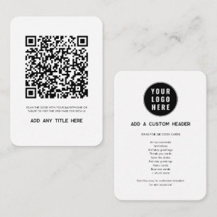 Moderne QR-code en Business Logo Custom Notitiekaartje
