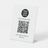 Moderne QR-code en Business Logo Custom Reclamebord Met Voetstuk (Voorkant)