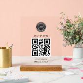 Moderne QR Code en Business Logo Dagelijkse Update Acryl Bord (Huwelijk)