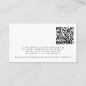 Moderne QR-code en klassieke huwelijksreactie RSVP Informatiekaartje (Achterkant)