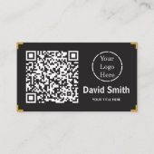 Moderne QR-code en Logo Visitekaartje (Voorkant)