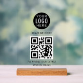 Moderne QR-code en zakelijke Logo-minimalist Acryl Bord (Neutraal)