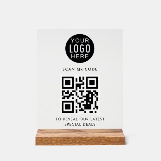 Moderne QR-code en zakelijke Logo-minimalist Acryl Bord (Voorkant)