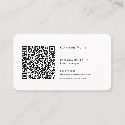 Moderne QR-code en zakelijke Logo Visitekaartje (Voorkant)