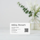 Moderne QR-code Facebook Instagram Logo Wit Visitekaartje (Staand voorkant)