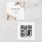 Moderne QR Code Floral sparen de Mededeling van de Vierkante Visitekaartje (Voorkant / Achterkant)