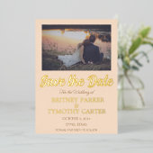 Moderne QR-code Folie met champagne Ivory Wedding Uitnodiging (Staand Voorkant)