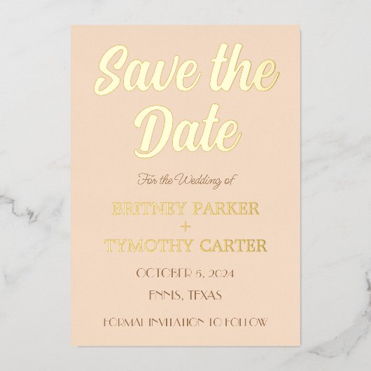 Moderne QR-code Folie van het bruiloft van Champag Uitnodiging (Voorkant)