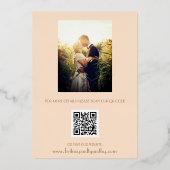 Moderne QR-code Folie van het bruiloft van Champag Uitnodiging (Achterkant)