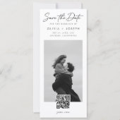 Moderne QR-code foto bladwijzer trouwdag Save The Date (Voorkant)