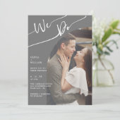 Moderne QR Code Foto bruiloft Uitnodiging (Staand voorkant)