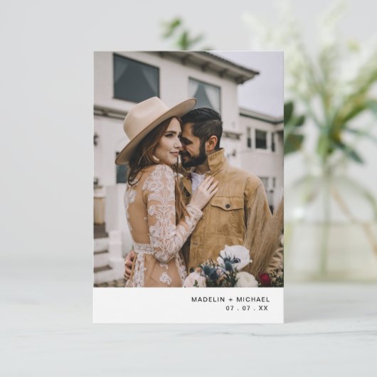 Moderne QR Code Foto bruiloft Uitnodiging (Staand voorkant)