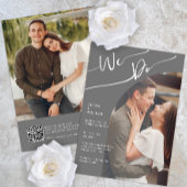 Moderne QR Code Foto bruiloft Uitnodiging