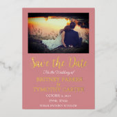 Moderne QR Code Foto Dusty Roos Weddenschap Folie Uitnodiging (Voorkant)