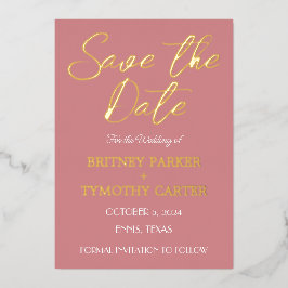 Moderne QR Code Foto Dusty Roos Weddenschap Folie Uitnodiging