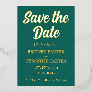 Moderne QR Code Foto Emerald Green Script Weduwen Folie Uitnodiging