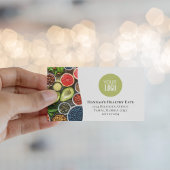 Moderne QR Code Foto en Logo Groen Visitekaartje