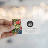 Moderne QR Code Foto en Logo Zwart Visitekaartje