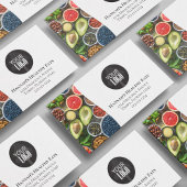 Moderne QR Code Foto en Logo Zwart Visitekaartje