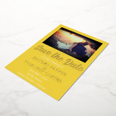 Moderne QR-code foto geel bruiloft goud folie Uitnodiging (Gedraaid)