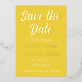 Moderne QR Code Foto Geel Manuscript Weddenschap Folie Uitnodiging (Voorkant)