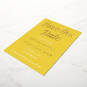 Moderne QR-code foto gele script bruiloft Folie Uitnodiging (Gedraaid)