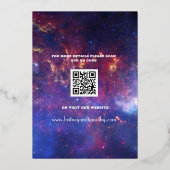 Moderne QR Code Foto Hemelsterrenstelsel Bruiloft Folie Uitnodiging (Achterkant)