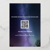 Moderne QR-code foto Himmelsstelsel Bruiloft Folie Uitnodiging (Achterkant)