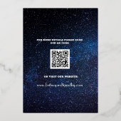 Moderne QR-code foto Himmelsstelsel Trouw Folie Uitnodiging (Achterkant)