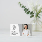 Moderne QR-code foto logo Visitekaartje (Staand voorkant)