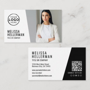 Moderne QR-code foto logo Visitekaartje