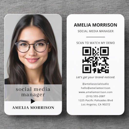 Moderne QR-code Foto Minimalist Professional Visitekaartje