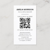 Moderne QR-code Foto Minimalist Professional Visitekaartje (Achterkant)
