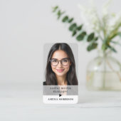 Moderne QR-code Foto Minimalist Professional Visitekaartje (Staand voorkant)