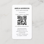 Moderne QR-code Foto Minimalist Professional Visitekaartje (Achterkant)