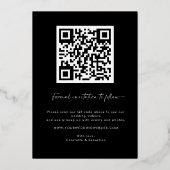 Moderne QR Code Foto Opslaan van de Datum Goud Folie Uitnodiging (Achterkant)