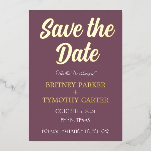 Moderne QR Code Foto Paarse lavender Weddenschap F Folie Uitnodiging (Voorkant)